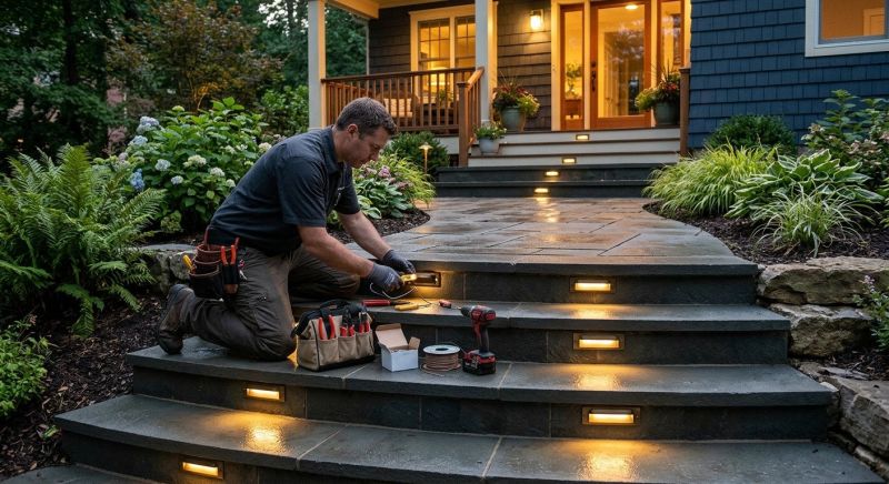 Sidewalk Lighting Installation in Alpharetta, GA